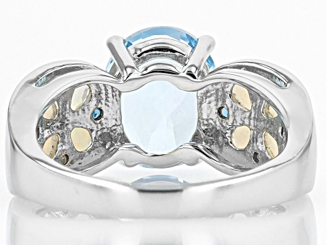 Pre-Owned Sky Blue Topaz Rhodium Over Sterling Silver Ring 4.63ctw