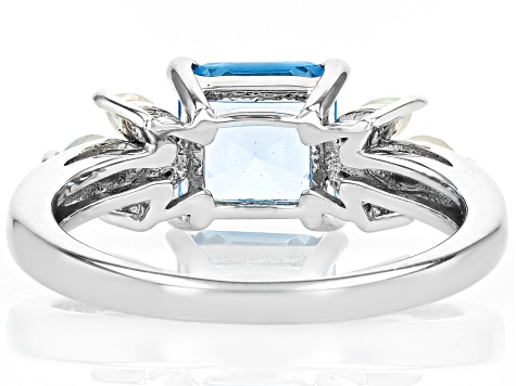 Pre-Owned Swiss Blue Topaz Rhodium Over Sterling Silver Ring 1.81ctw