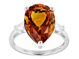 Pre-Owned Orange Madeira Citrine Rhodium Over 10k White Gold Ring 4.97ctw