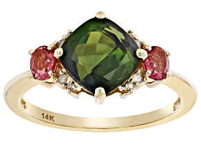 Pre-Owned Green Tourmaline 14k Yellow Gold Ring 2.54ctw
