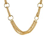 Pre-Owned 18K Yellow Gold Over Bronze Circle Station Link Necklace
