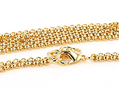 Pre-Owned 18K Yellow Gold Over Bronze Circle Station Link Necklace