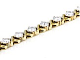 Pre-Owned Moissanite 14k yellow gold over sterling silver tennis bracelet 11.00ctw DEW
