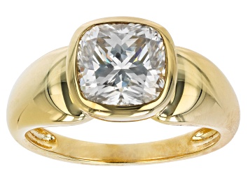 Picture of Pre-Owned Moissanite 14k yellow gold over sterling silver mens ring 3.30ct DEW