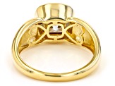 Pre-Owned Moissanite 14k yellow gold over sterling silver mens ring 3.30ct DEW