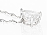 Pre-Owned White Zircon Rhodium Over 10k White Gold Pendant With Chain 1.41ct