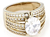 Pre-Owned White Cubic Zirconia 18k Yellow Gold Over Sterling Silver Ring 3.70ctw