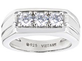 Pre-Owned White Cubic Zirconia Platinum Over Sterling Silver Ring 0.75ctw