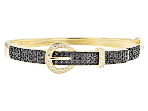 Pre-Owned Black And White Cubic Zirconia 18k Yellow Gold Over Sterling Silver Bracelet 3.83ctw