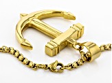 Pre-Owned Gold Tone Men's Anchor Pendant With 27.5" Chain