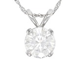 Pre-Owned Moissanite Platineve Solitaire Pendant 7.00ct DEW