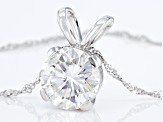 Pre-Owned Moissanite Platineve Solitaire Pendant 7.00ct DEW