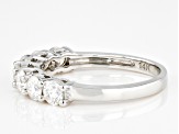 Pre-Owned Moissanite Rhodium Over 14k White Gold Band Ring 1.12ctw DEW.