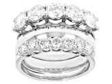 Pre-Owned Moissanite Platineve ring set of three bands 3.20ctw DEW