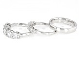 Pre-Owned Moissanite Platineve ring set of three bands 3.20ctw DEW