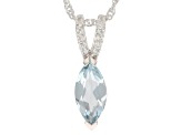 Pre-Owned Sky Blue Topaz Rhodium Over Sterling Silver Pendant With Chain 1.70ctw