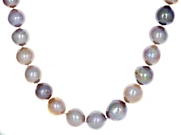 Picture of Pre-Owned Genusis™ Cultured Freshwater Pearl Rhodium Over Sterling Silver 20 Inch Strand Necklace