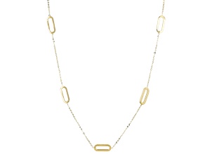 Pre-Owned 14K Yellow Gold Paperclip Station 20 Inch Chain Necklace