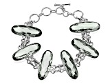 Pre-Owned Green Prasiolite Sterling Silver Bracelet 48.00ctw