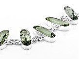Pre-Owned Green Prasiolite Sterling Silver Bracelet 48.00ctw