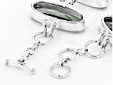 Pre-Owned Green Prasiolite Sterling Silver Bracelet 48.00ctw