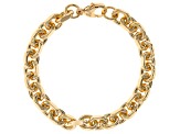 Pre-Owned 18k Yellow Gold Over Bronze Beveled Curb Link Bracelet