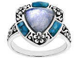 Pre-Owned White Rainbow Moonstone Sterling Silver Ring
