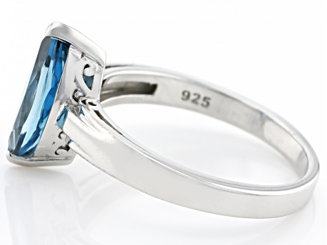 Pre-Owned London Blue Topaz Rhodium Over Sterling Silver Solitaire Ring 1.75ct