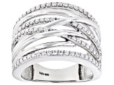 Pre-Owned Moissanite Platineve Crossover Ring .77ctw DEW.