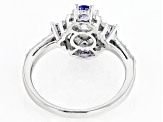 Pre-Owned Moissanite And Tanzanite Platineve Ring .82ctw DEW.