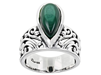 Picture of Pre-Owned Green Malachite Sterling Silver Ring