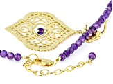Pre-Owned Amethyst 18k Yellow Gold Over Sterling Silver Necklace 0.40ctw