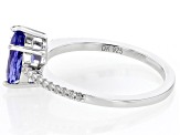 Pre-Owned Blue Tanzanite Rhodium Over Sterling Silver Ring 1.14ctw