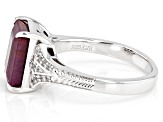 Pre-Owned Red Indian Ruby Rhodium Over Sterling Silver Ring 4.16ctw