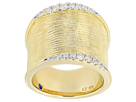 Pre-Owned White Cubic Zirconia 18k Yellow Gold Over Sterling Silver Ring 0.62ctw