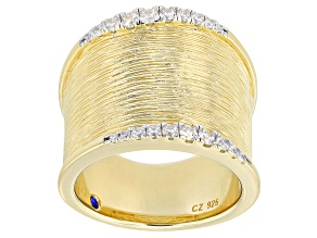 Pre-Owned White Cubic Zirconia 18k Yellow Gold Over Sterling Silver Ring 0.62ctw