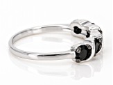 Pre-Owned Black Spinel Rhodium Over Sterling Silver Band Ring 0.70ctw