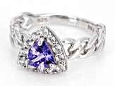 Pre-Owned Blue Tanzanite Rhodium Over Sterling Silver Ring 1.58ctw