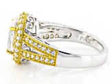 Pre-Owned White Cubic Zirconia Rhodium And 18K Yellow Gold Over Sterling Silver Ring 4.77ctw