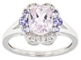 Pre-Owned Kunzite Rhodium Over Sterling Silver Ring 1.94ctw