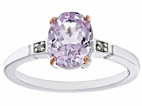Pre-Owned Pink kunzite Rhodium Over Sterling Silver Ring 2.23ctw