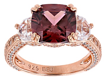 Picture of Pre-Owned Blush And White Cubic Zirconia 18k Rose Gold Over Sterling Silver Ring 10.57ctw