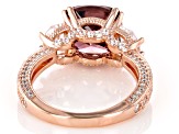Pre-Owned Blush And White Cubic Zirconia 18k Rose Gold Over Sterling Silver Ring 10.57ctw