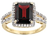 Pre-Owned Red Garnet 14k Yellow Gold Ring 3.67ctw