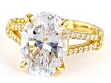 Pre-Owned White Cubic Zirconia 18k Yellow Gold Over Sterling Silver Ring 10.69ctw