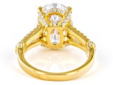 Pre-Owned White Cubic Zirconia 18k Yellow Gold Over Sterling Silver Ring 10.69ctw