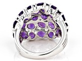 Pre-Owned Purple African Amethyst Rhodium Over Sterling Silver Dome Ring 6.45ctw