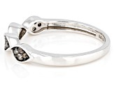 Pre-Owned Champagne Diamond Rhodium Over Sterling Silver Band Ring 0.20ctw