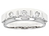 Pre-Owned Moissanite Platineve Mens Ring .30ctw DEW.