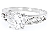 Pre-Owned Moissanite Inferno cut Platineve Solitaire Ring 2.17ct DEW.